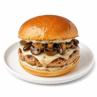 Smashburger Truffle Mushroom Swiss Turkey Burger