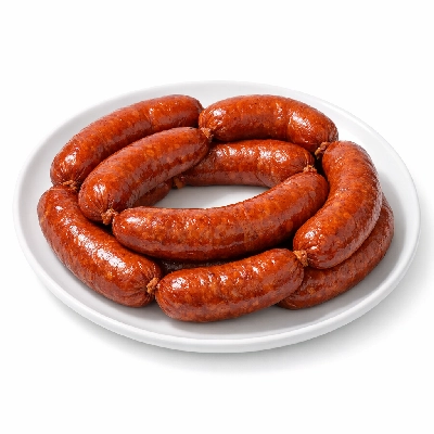 Smoked link sausage pork and beef flour nonfat dry milk added
