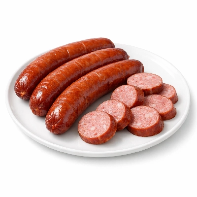Smoked link sausage pork and beef nonfat dry milk added