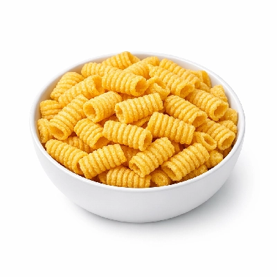 Snacks corn-based extruded chips unsalted