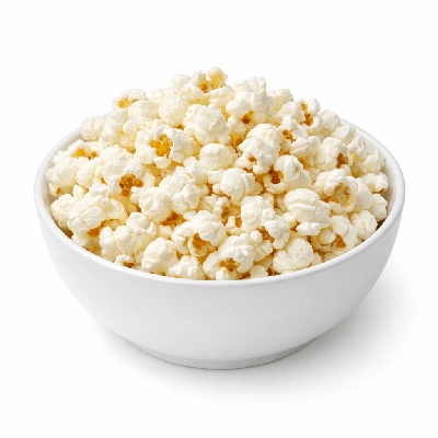 Snacks popcorn air-popped white
