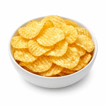Snacks potato chips plain unsalted