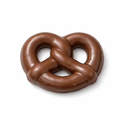 Snacks pretzels hard confectioner coating chocolate-flavor