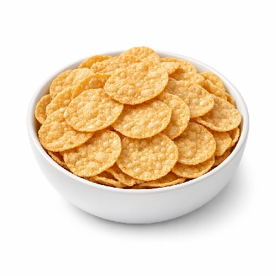 Snacks soy chips or crisps salted