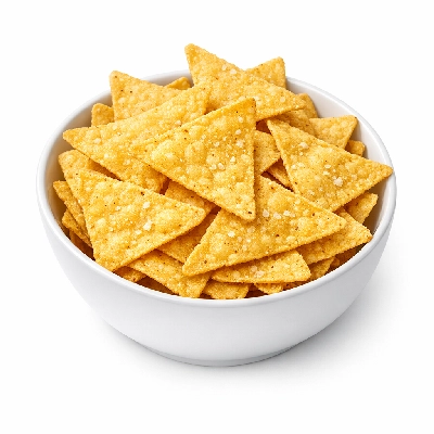 Snacks tortilla chips nacho-flavor