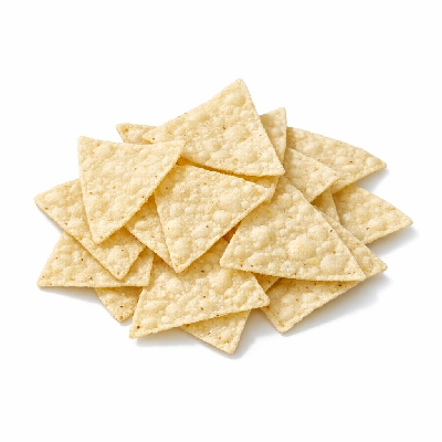 Snacks tortilla chips unsalted white corn