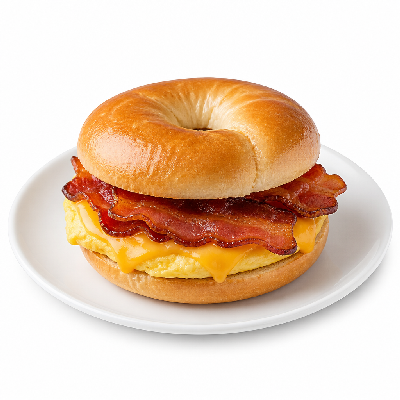 Sonic Breakfast Items Bagel Sandwich with Bacon