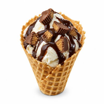 Sonic Waffle Cone Sundae with Chocolate & Reeses Cups