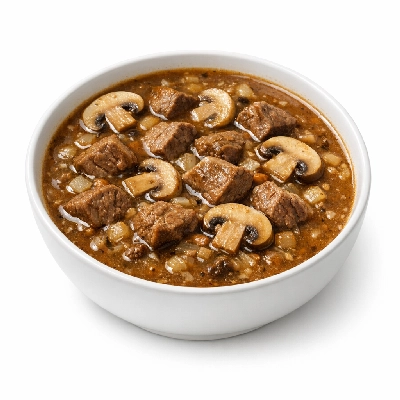 Soup beef and mushroom low sodium chunk style