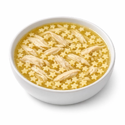 Soup chicken with star-shaped pasta canned condensed single brand