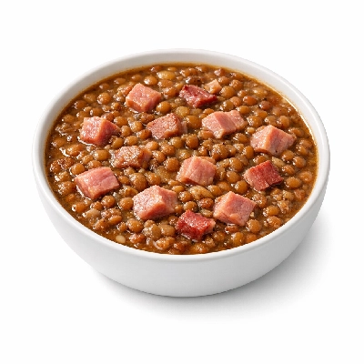 Soup lentil with ham canned ready-to-serve