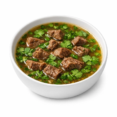 Soup with Cilantro and Meat