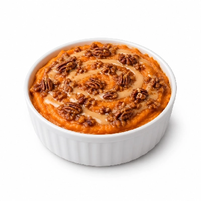 Souplantation Desserts Sweet Potato & Maple Cream Bake with Pecan Pralines