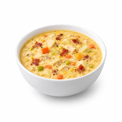 Souplantation Soups Southwest Turkey Chowder W Bacon