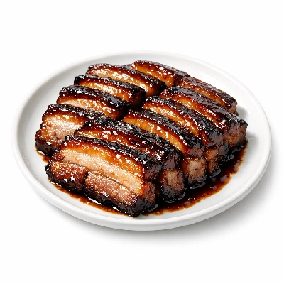 Soy-glazed pork belly