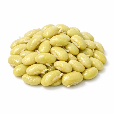 Soybeans mature seeds sprouted cooked steamed with salt