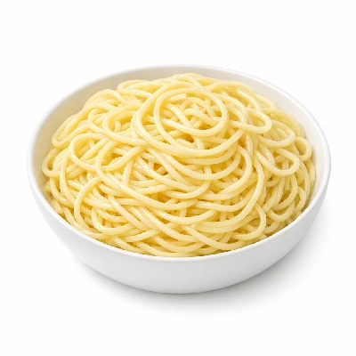 Spaghetti cooked unenriched without added salt