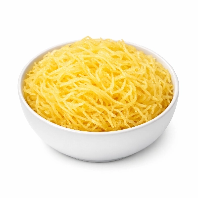 Squash spaghetti cooked without salt