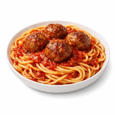 Spaghetti with meatballs canned