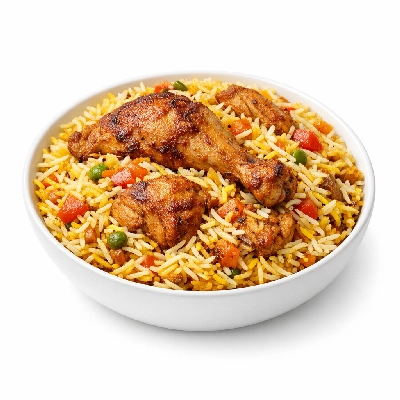 Spiced Chicken with rice and vegetables (Biryani Dajaj) UAE