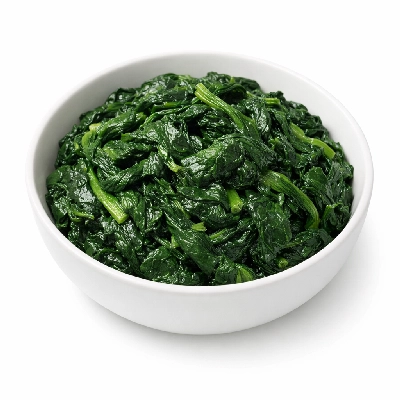Spinach cooked boiled drained without salt