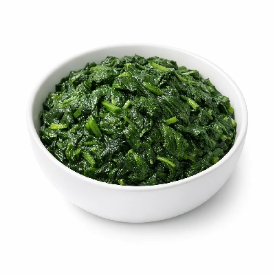 Spinach frozen chopped or leaf cooked boiled drained with salt