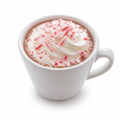 Starbucks Beverages Chocolate Peppermint Hot 2% Milk Whipped Cream Short