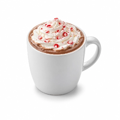 Starbucks Beverages Chocolate Peppermint Hot 2% Milk Whipped Cream Tall