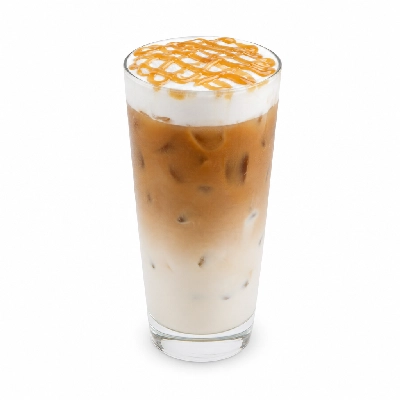 Starbucks Tall Iced Caramel Cloud Macchiato Soy Milk