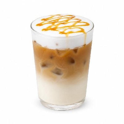 Starbucks Venti Iced Caramel Cloud Macchiato Soy Milk