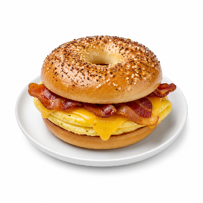Steak 'n Shake Breakfast Bagel Sandwich with Bacon