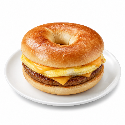 Steak 'n Shake Breakfast Bagel Sandwich with Sausage