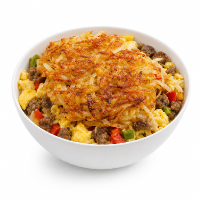 Steak 'n Shake Breakfast Bowl with Hash Browns