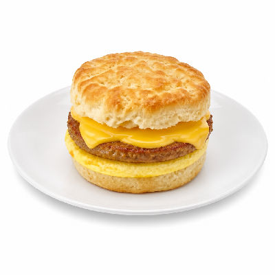 Steak 'n Shake Breakfast Sausage Egg and Cheese Biscuit