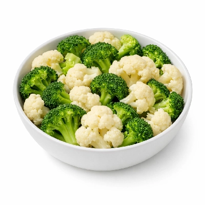 Steamed Broccoli and Cauliflower Mix