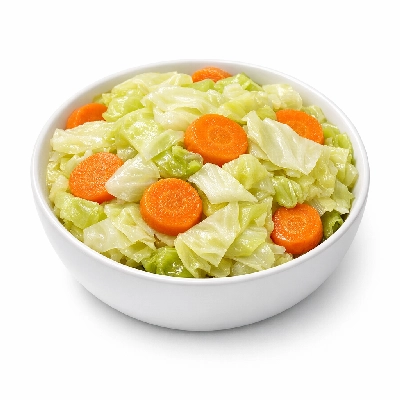 Steamed cabbage with carrots