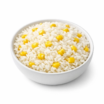 Steamed rice with sweetcorn