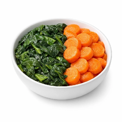 Steamed Spinach and Carrots