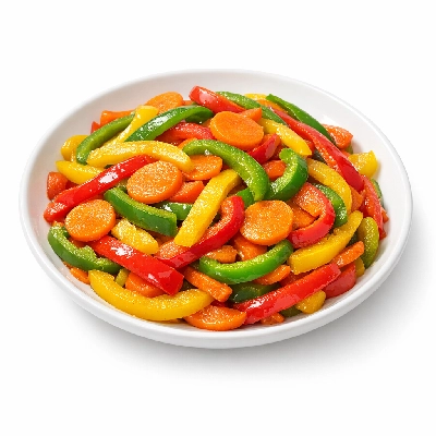 Stir-fried bell peppers and carrots