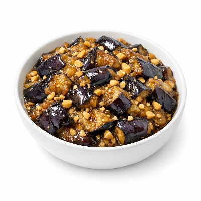 Stir-fried eggplant with peanuts