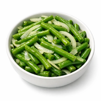 Stir-fried green beans with onions