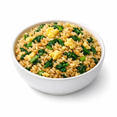 Stir-Fried Rice with Greens and Egg
