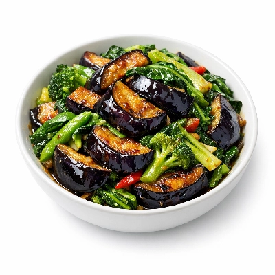 Stir-fried vegetables with eggplant