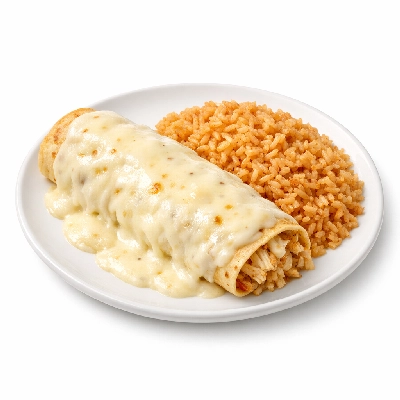 Stouffer chicken enchilada and mexican-style rice with monterey jack cheese sauce frozen entree
