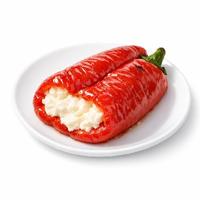 Stuffed red peppers with cream cheese