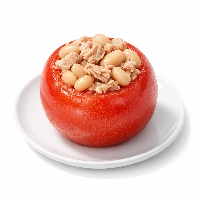 Stuffed Tomato with White Beans and Tuna