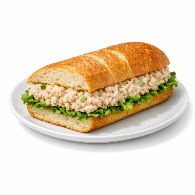 Sub sandwich with tuna salad