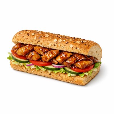Subway Chicken Teriyaki 6'' Sub on Multigrain Bread Extra American Sweet Onion Sauce