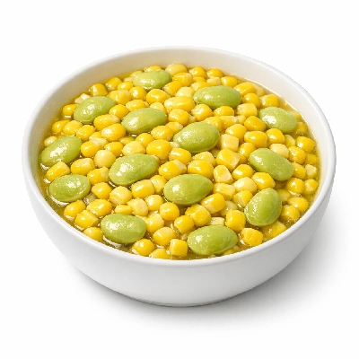 Succotash corn and limas canned with whole kernel solids liquids