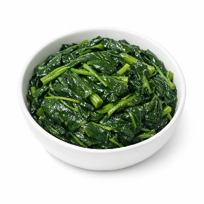 Swamp cabbage cooked boiled drained with salt